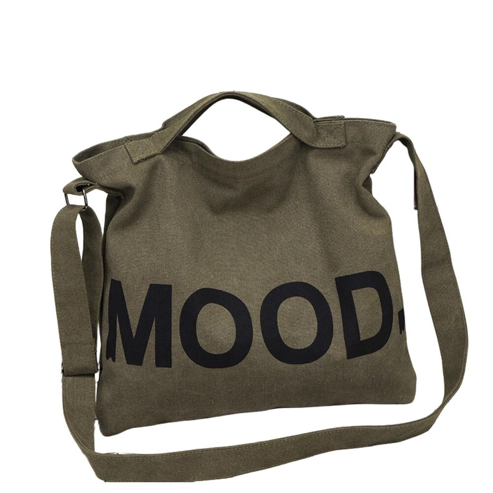 1424 Canvas Tote Bag,Crossbody Shoulder Tote Bag and Zipper Messenger Bag